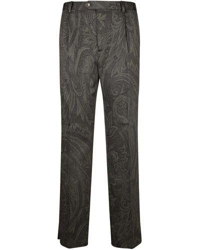 Etro Paisley Military Trousers - Grey