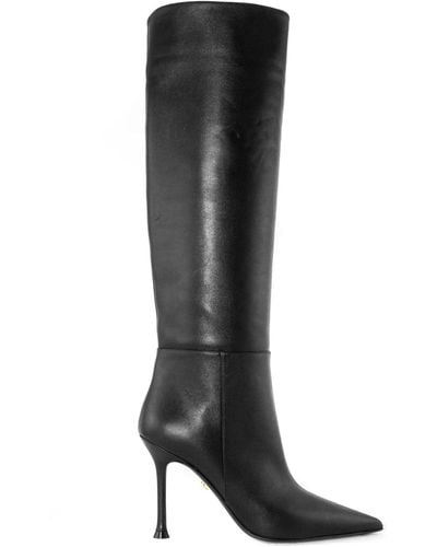 ALEVI Leather Knee-High Boots - Black