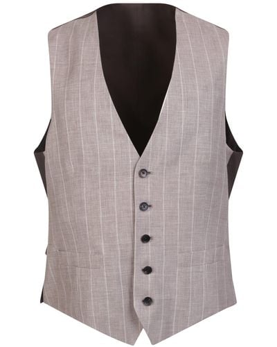 Lardini Striped Waistcoat - Grey
