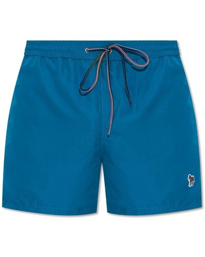 Paul Smith Swimming Shorts With Patch - Blue