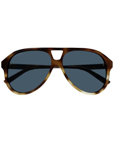 Gucci Aviator Frame Sunglasses - Blue