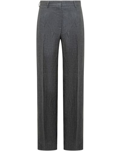 Palm Angels Linen Trousers - Grey