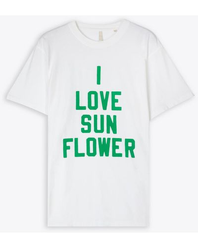 sunflower Sport Love Tee Cotton T-Shirt With Slogan Print - Blue