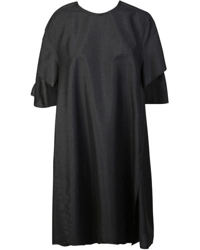 Maison Margiela Raw Cut Detail Oversize Dress - Black