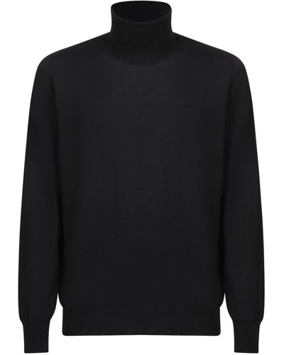 Lardini High Neck Wool Sweater - Black