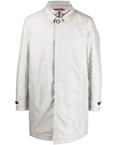 Fay Light Grey Morning Coat Waterproof Coat - White