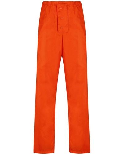 Prada High Waist Straight Leg Pants - Orange