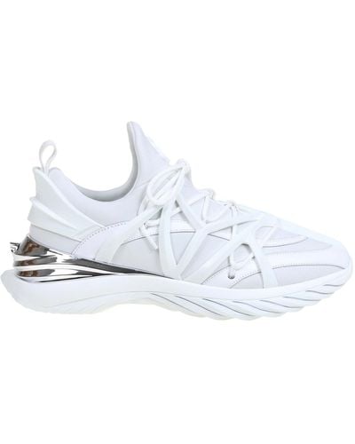 Jimmy Choo Cosmos Trainers In Leather And Neoprene - White
