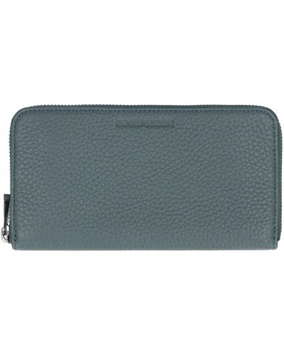 Emporio Armani Leather Zip Around Wallet - Gray