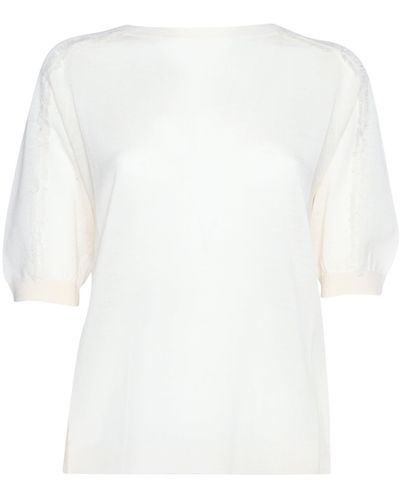 Ballantyne Short Sleeved Sweater - White