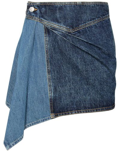 Isabel Marant 'Junie' Cotton Miniskirt - Blue