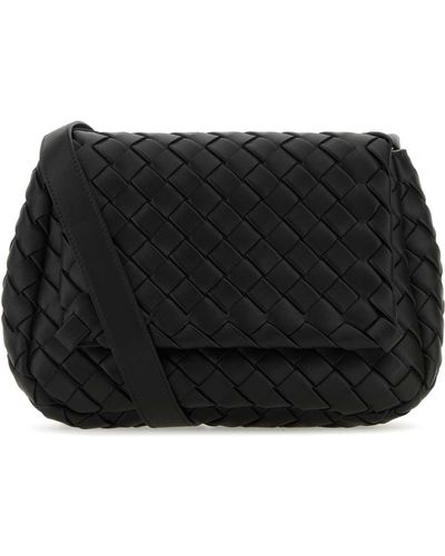 Bottega Veneta Leather Small Cobble Crossbody Bag - Black