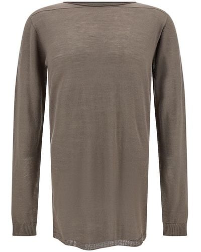 Rick Owens Long-Sleeve Top With Boat Neckline - Brown