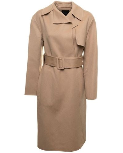 Theory Wrap Trench Luxe New - Natural