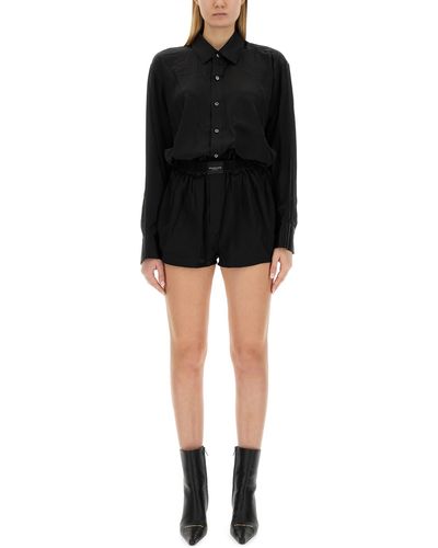 Alexander Wang Short Jumpsuit With Boxer Silhouette - Black