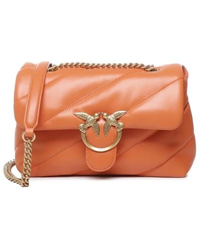 Pinko Classic Love Puff Maxi Quilt Bag - Orange