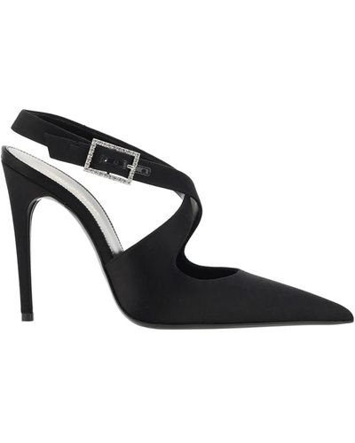 Saint Laurent Silk Satin Court Shoes - Black