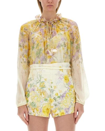 Zimmermann Blouse With Floral Pattern - Yellow