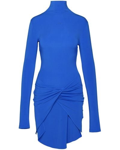 Off-White c/o Virgil Abloh Twist Blue Viscose Dress