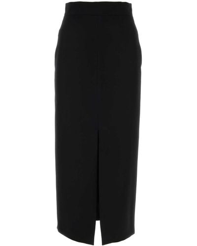 Alexander McQueen Black Twill Skirt