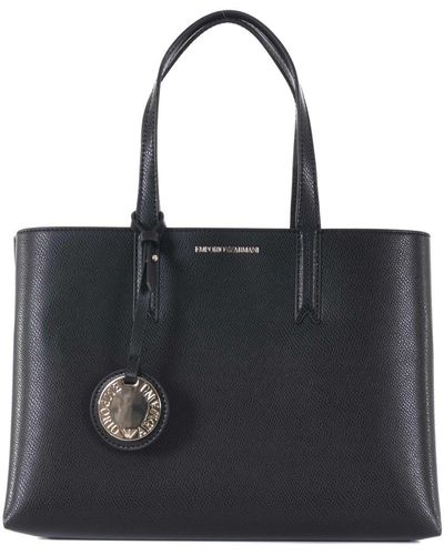 Emporio Armani Borsa Shopper Bag With Charm - Black