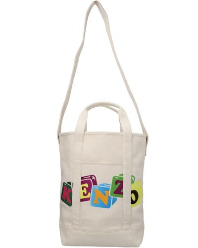 KENZO Embroidered Shopping Bag - White