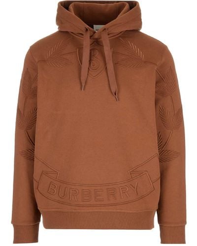 Burberry Hoodie With Embroidered Logo - Brown