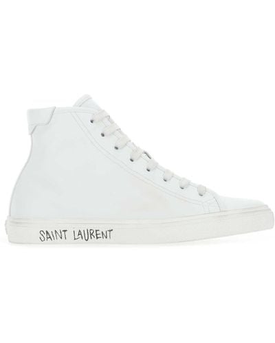 Saint Laurent Malibu High-top Sneakers - White
