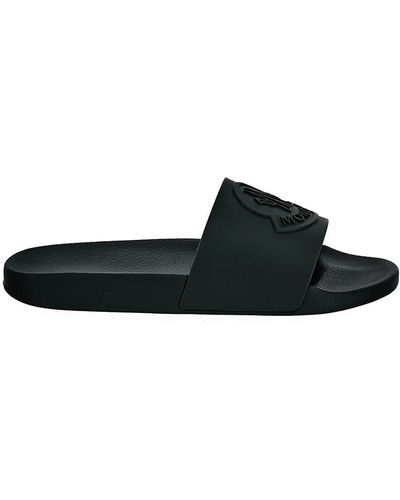 Moncler Logo Slides - Black