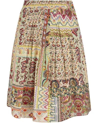 Etro Cotton Skirt With Patchwork Print - Multicolour