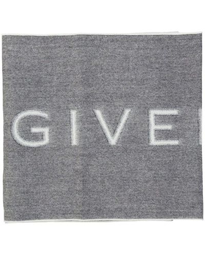 Givenchy Wool Logo Scarf - Grey