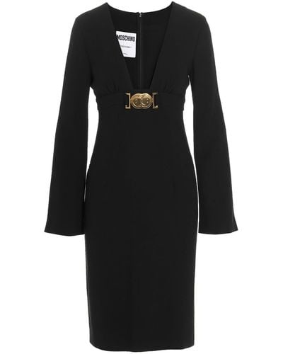 Moschino 'smiley' Buckle Dress - Black