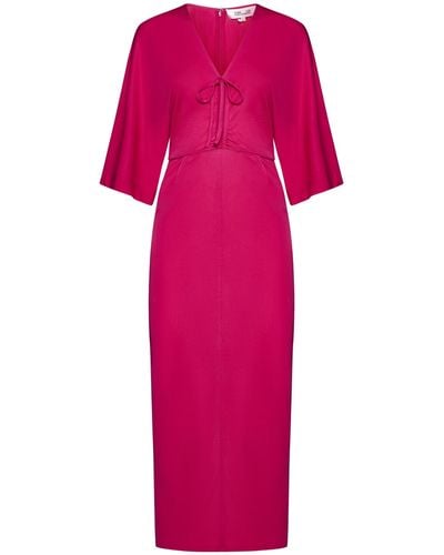 Diane von Furstenberg Valerie Viscose Midi Dress - Pink