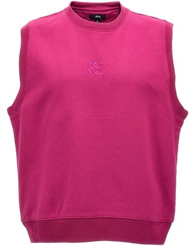 Stussy Ss Link Fleece Vest - Pink