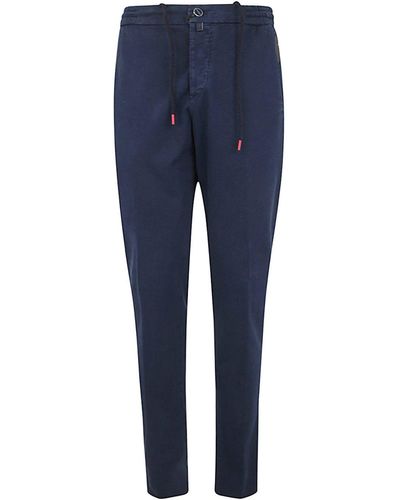 Kiton Low-rise Tapered-leg Pants - Blue