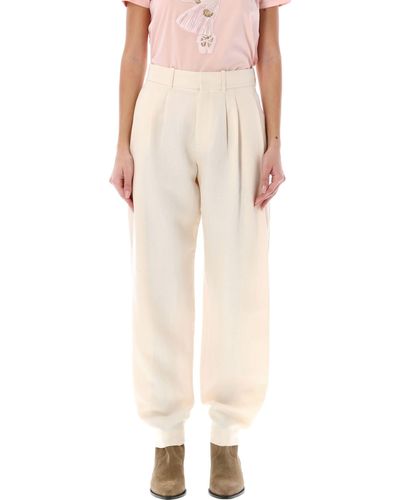 Ralph Lauren Avrill Pleated Trousers - Natural