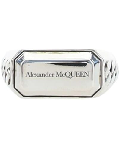 Alexander McQueen Dynamic Skull Ring - Metallic