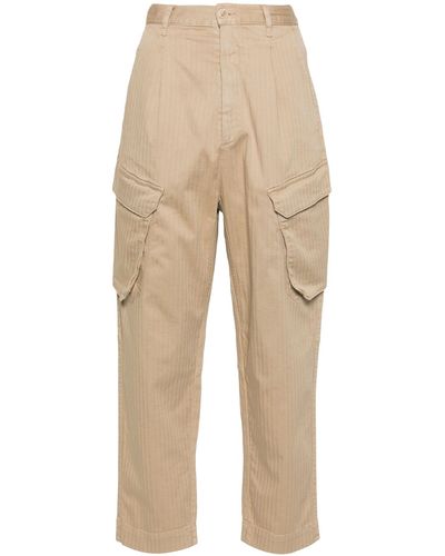 Semicouture Sand Cotton Blend Trousers - Natural