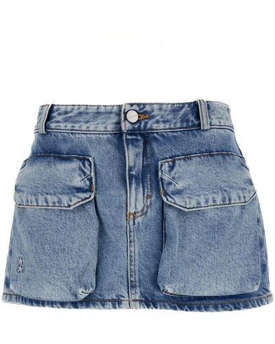 ICON DENIM Gio Mini Skirt With Patch Pockets - Blue