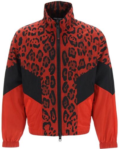 Dolce & Gabbana Hot Animalier Nylon Jacket - Red