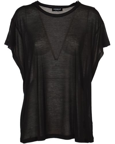 Dondup See Through Plain T-shirt - Black