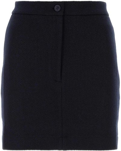 Thom Browne Cotton Blend Mini Skirt - Black