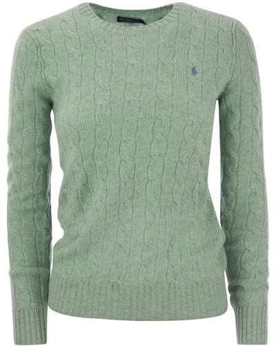 Polo Ralph Lauren Wool And Cashmere Cable-knit Sweater - Green