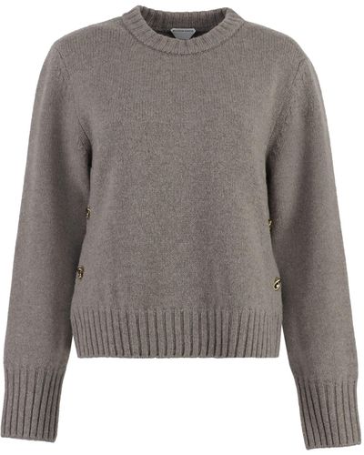 Bottega Veneta Crew-neck Wool Sweater - Gray