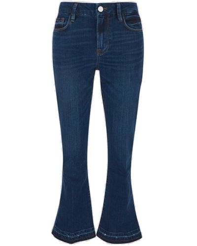 FRAME High-rise Cropped Flared Jeans - Blue