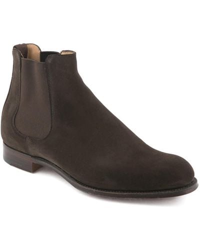 Cheaney Dark Pony Suede Boot - Brown