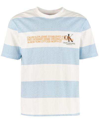 CALVIN KLEIN JEANS EST. 1978 Striped Cotton T-shirt - Multicolor