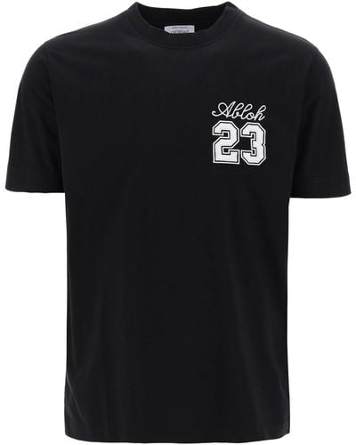 Off-White c/o Virgil Abloh Off- 23 Embroidered T-Shirt - Black
