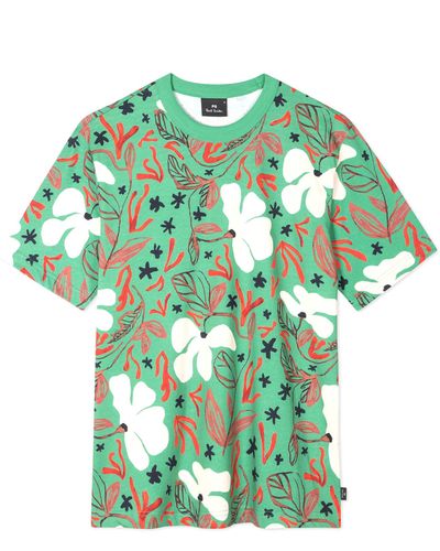 Paul Smith Sea Floral Print T-Shirt - Green