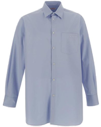 Valentino Buttoned Long-sleeved Shirt - Blue
